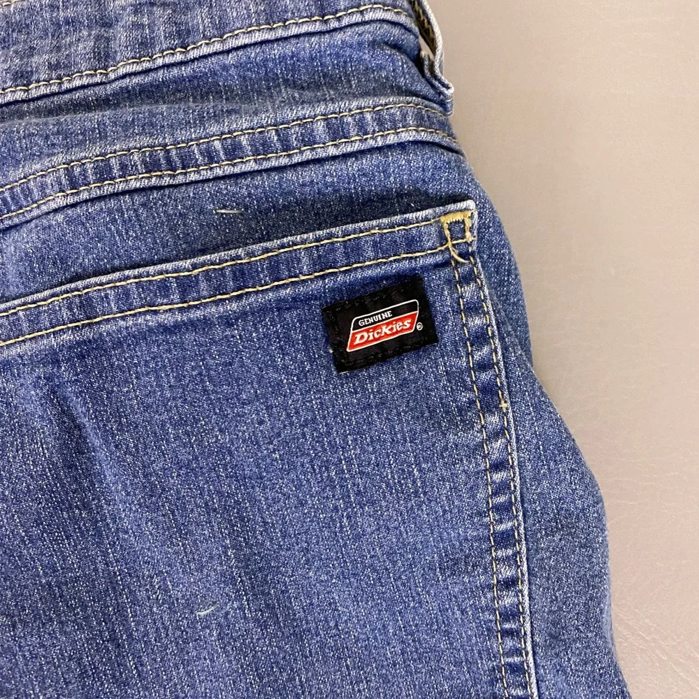Genuine Dickies Mens Blue Denim Shorts Size 40 Regular Fit Stretch *Stain spots*